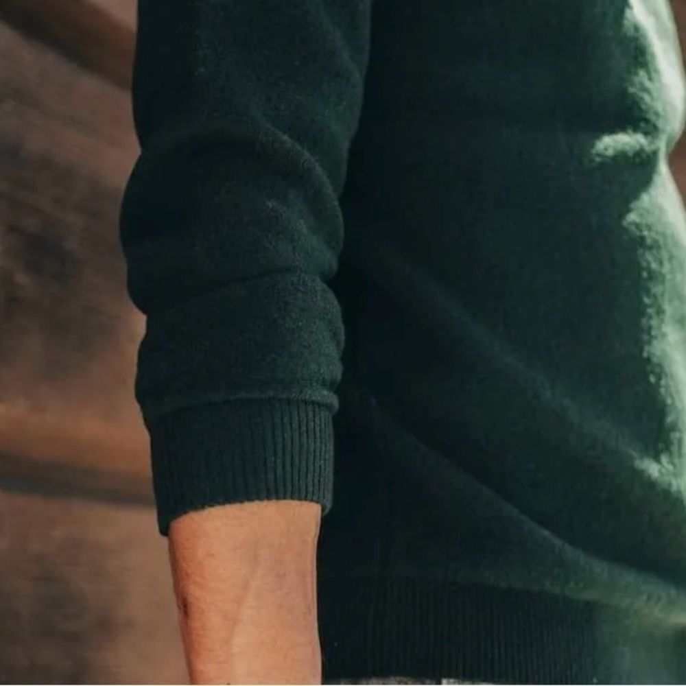 Taylor Stitch The Double Knit crewneck Sweater in Forest Wool Blend S-XL - Picture 3 of 7